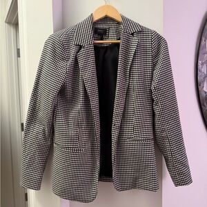 Forever 21 Classic Black and White Gingham Blazer